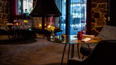 restaurant room, the upper garden table, Vosges Gerardmer gourmet restaurant